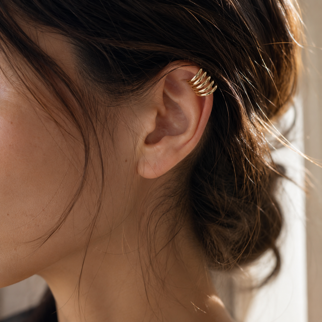 Vue détail ear cuff multi anneaux